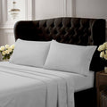 Tribeca Living Twin XL Bed Sheet Set, Crisp and Smooth Egyptian Cotton Percale Solid Sheets and Pillowcase Set, Extra Deep Pocket, 350 Thread Count, 3-Piece Luxury Bedding, White