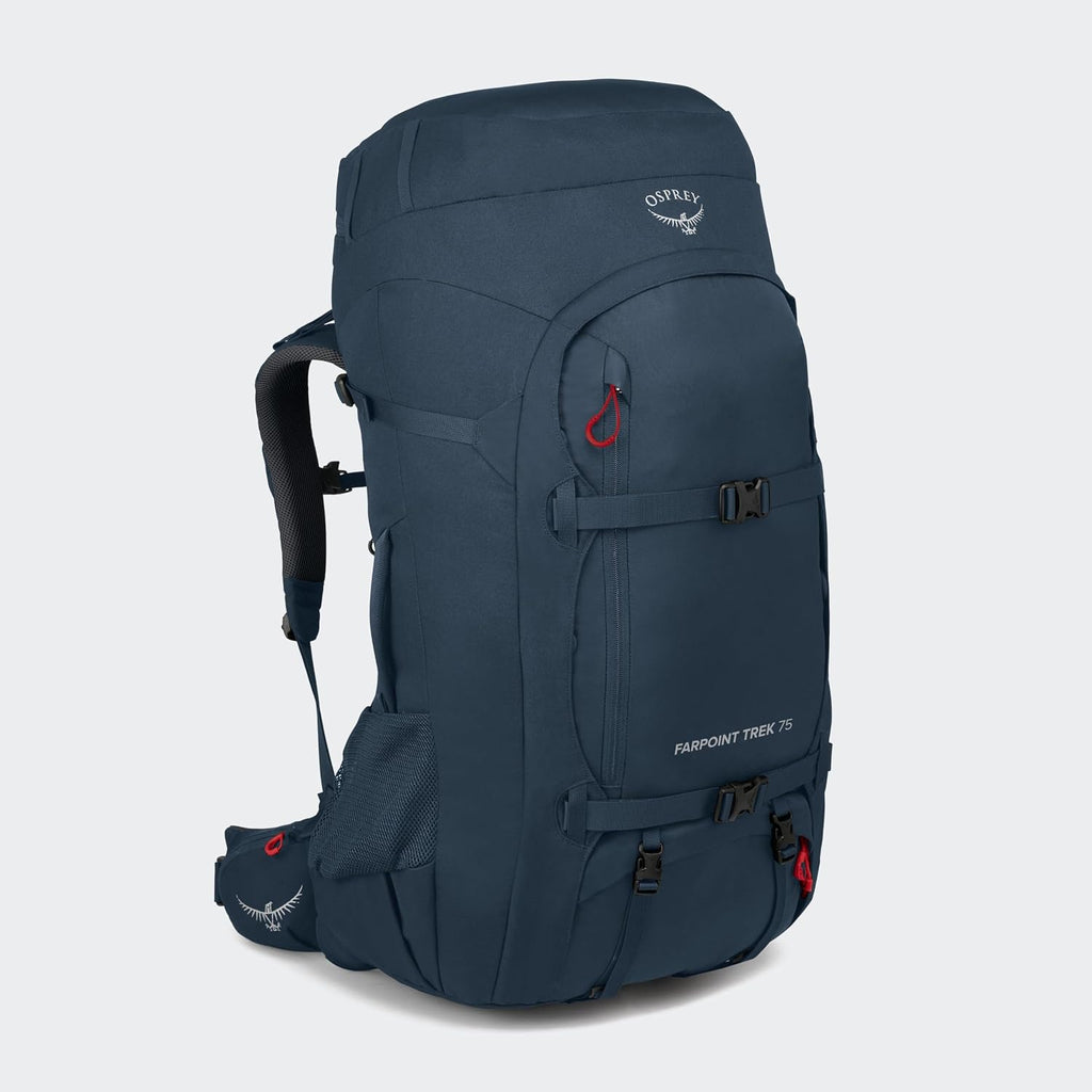 Osprey Farpoint Trek 75L Men's Travel Backpack, Muted Space Blue