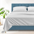 100% Egyptian Cotton Sheets Queen Size Bed Set - Luxury 1500 Series Prestige Collection Queen Sheet Set (4 PC, Light Grey), 17' Deep Pocket, Silky Soft, Cooling, Sateen Weave Bedding