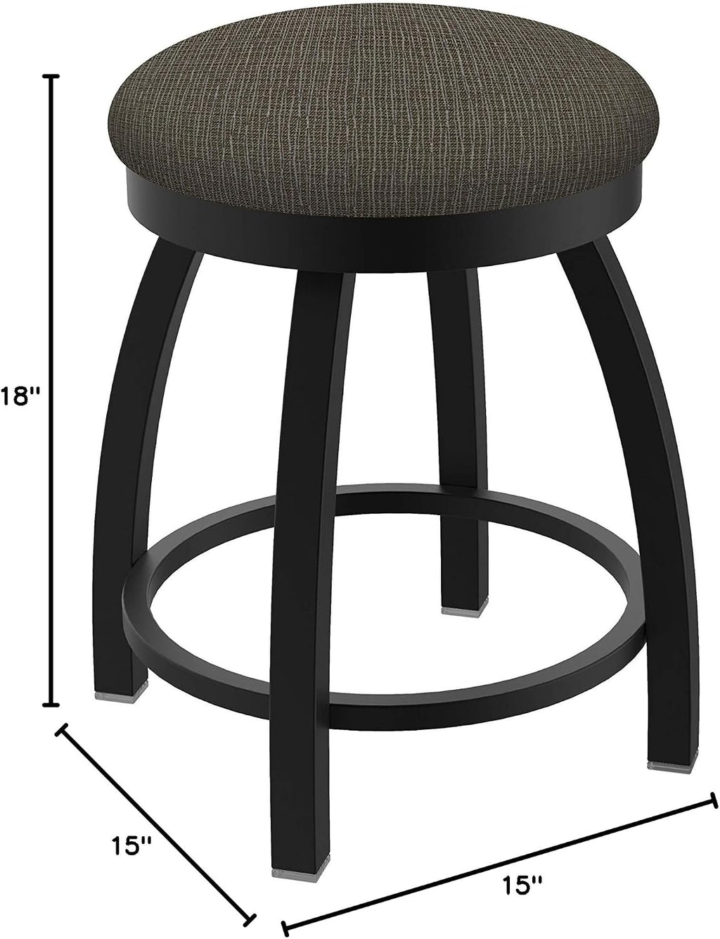 HBS 802 Misha 18' Swivel Vanity Stool with Black Wrinkle Finish and Graph Chalice Seat