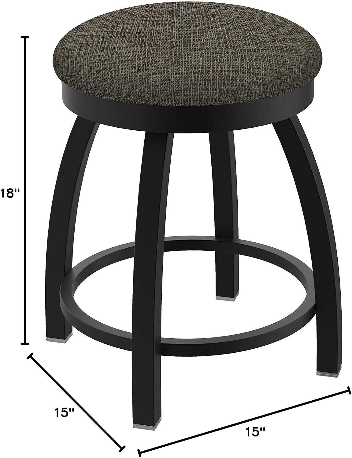 HBS 802 Misha 18' Swivel Vanity Stool with Black Wrinkle Finish and Graph Chalice Seat