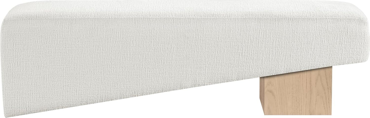 Meridian Furniture Alora Cream Polyester Fabric Bench