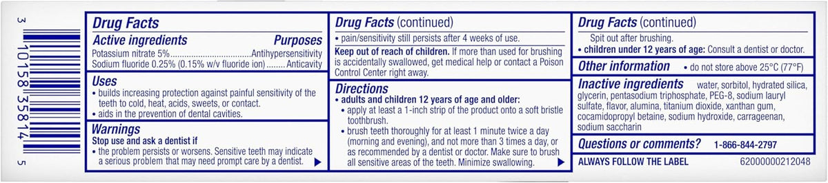 Sensodyne Clinical White Toothpaste Clinically Proven Whitening for Sensitive Teeth, Stain Protector, 3.4 oz (Pack of 12)