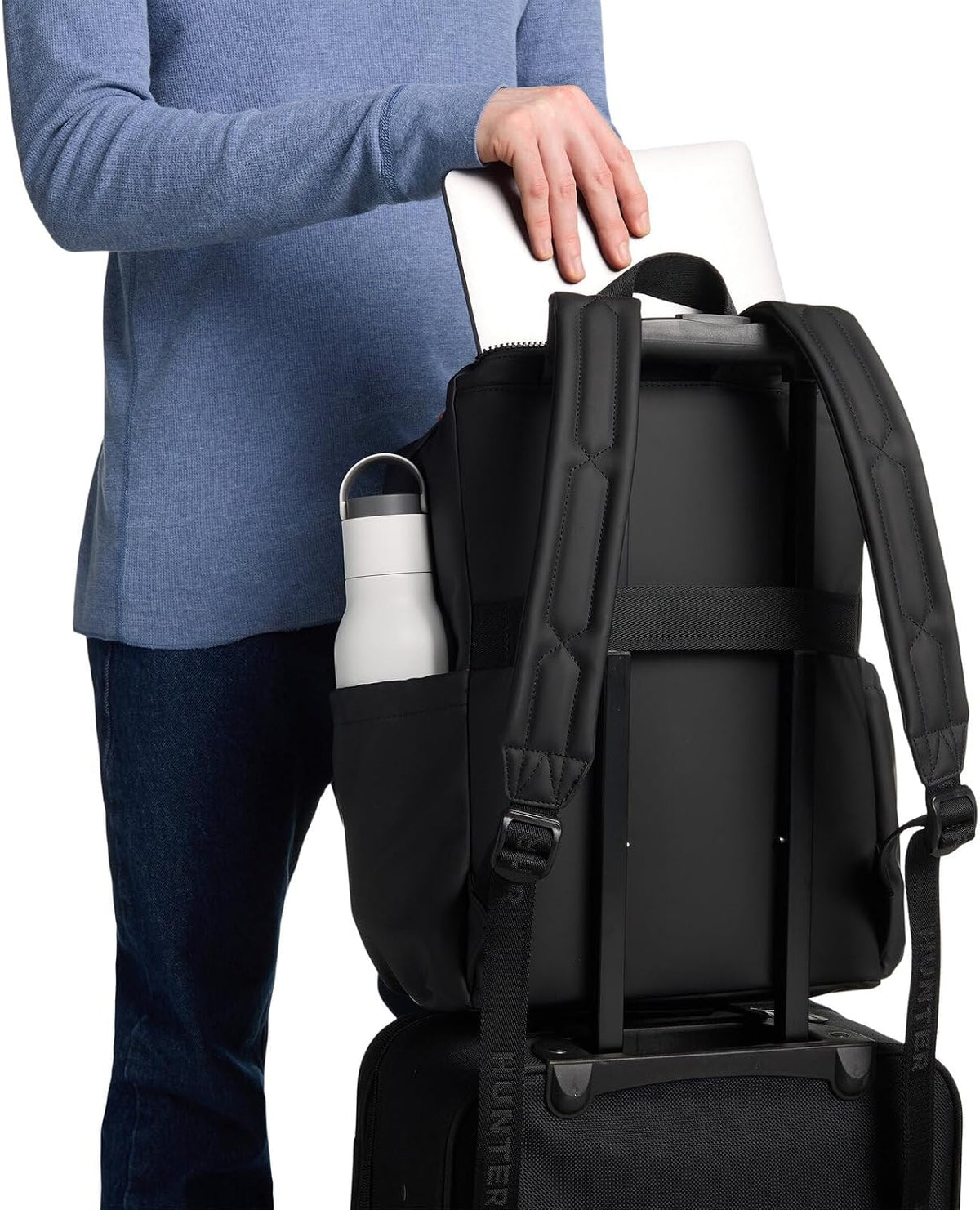 Hunter Top Clip Backpack, Smooth Black, Large