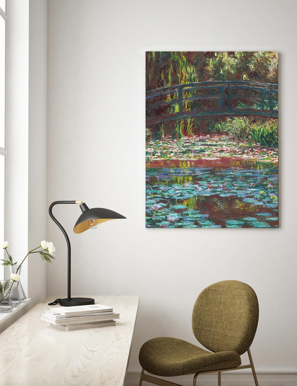 DECORARTS - Water Lily Pond (1900) by Claude Monet, Museum-Quality Giclee Canvas Print, Wall Art Reproduction, 30' W x 40' H, Made in USA