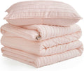 UGG Textured Twin Comforter Set - 2 Piece Striped Bedding Set with Pillow Sham – Luxurious and Cozy Reversible Light Pink Bed Set for Bedroom & Dorm (Twin/Twin XL)