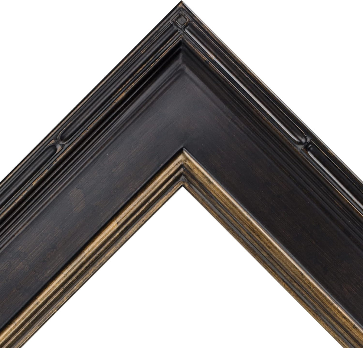 Creative Mark Museum Plein Aire Ornate Picture Frame - 18x36 - Antique Black W/Gold - Pack of 1, High-End Antique Style Frames - Open Back with No Glass or Backing