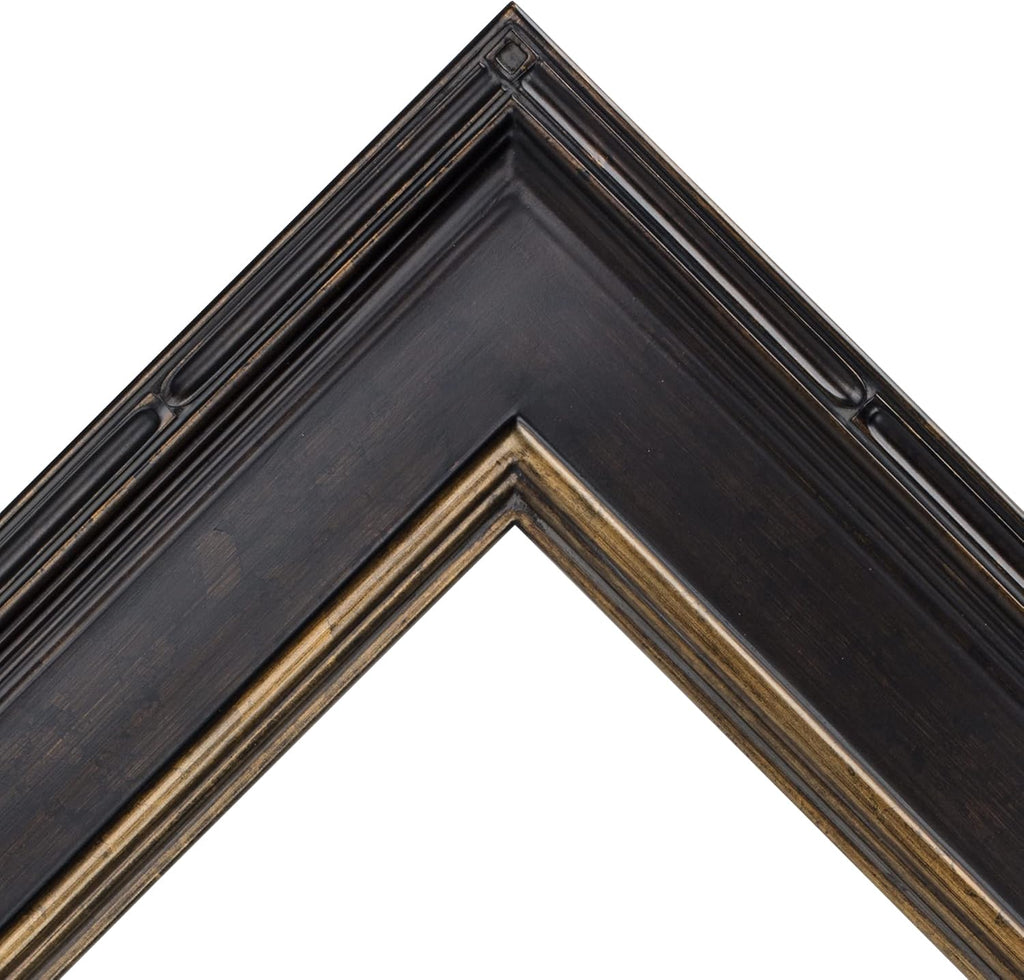 Creative Mark Museum Plein Aire Ornate Picture Frame - 18x24 - Antique Black W/Gold - Pack of 2, High-End Antique Style Frames - Open Back with No Glass or Backing