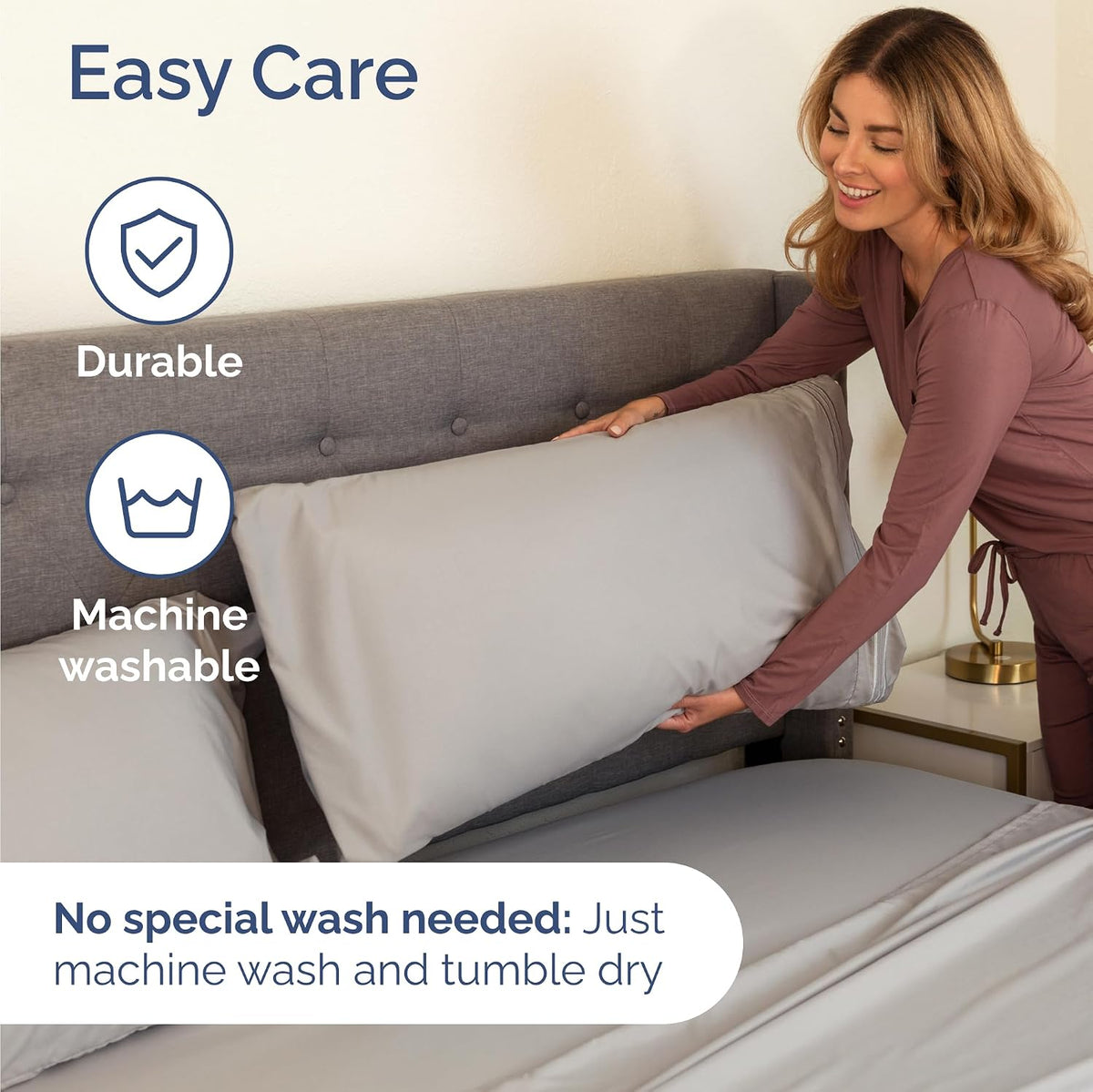 Bulk Case Pack of 12 Sheet Sets - (12) Complete Sheet Sets - Bulk Queen Bedding - Wholesale Case Pack for Hotels, Spa & Airbnbs - Deep Pocket & Wrinkle Free - Cooling & Breathable - Queen, Light Grey