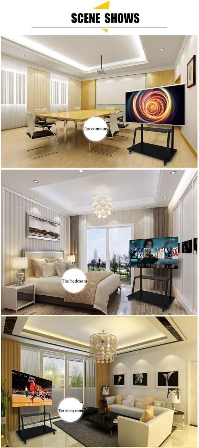 TV Mount Stand,TV Stand Base Bracket Adjustable Mobile TV Floor Stand with 2-Tier Tray Universals Bracket for 55-75 Inch TV Cart (185cm) (173cm) (173cm) (173cm)