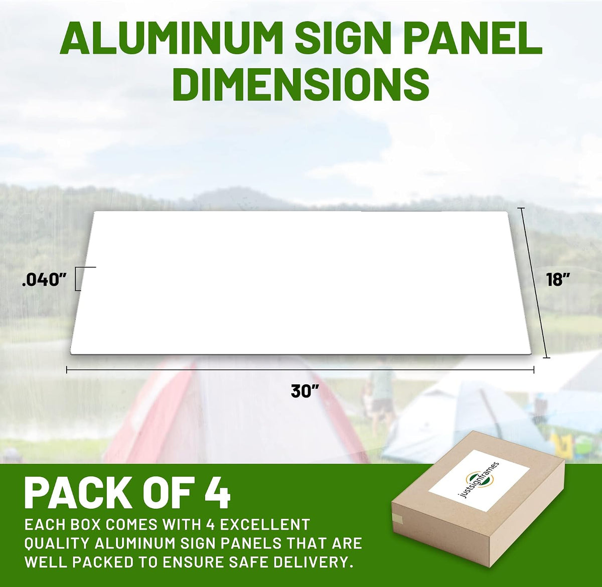 Blank Metal Sign (Pack of 4), Made of Aluminum Sheet Metal Plate to Create Custom Signs Outdoor Metal or Street Signs Customized For Your Own Personalized Banner, 18 x 30 x .040, White