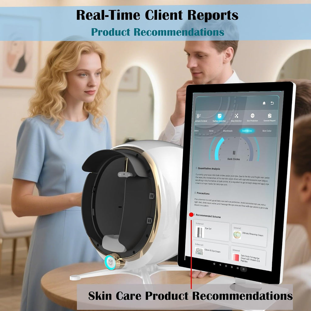 Skin Analysis Machine Professional - 21.5' HD Display, AI-Powered Facial Scanner for Salons & Spas,Product recommendations, 8-Spectral Imaging (Acne/Pigmentation/Wrinkle Detection), Multi-Language