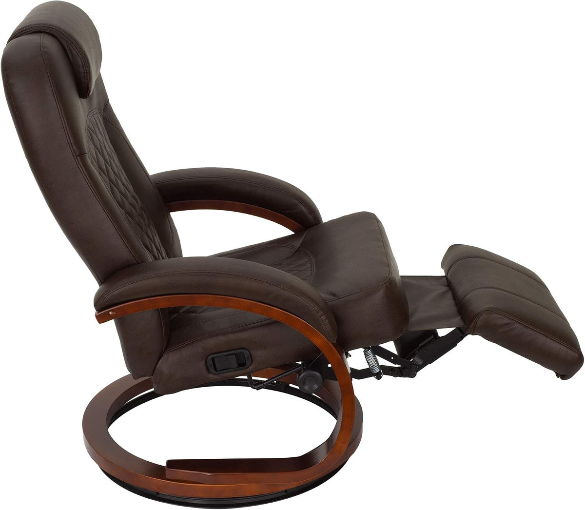 RecPro Nash 28' RV Euro Chair Recliner | Modern Design | RV Furniture | Swivel Base | Recliner Chair (2 Chairs, Chestnut)
