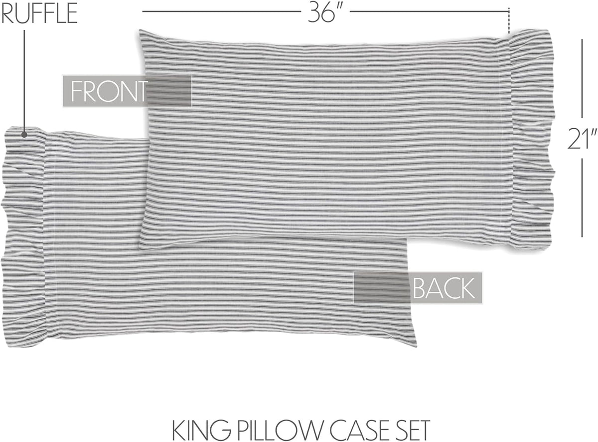 VHC Brands Sawyer Mill Black 8 Piece Luxury King Quilt Set (1 Quilt, 2 King Shams, 2 Pillowcase, 2 Euro Shams, 1 Bed Skirt)