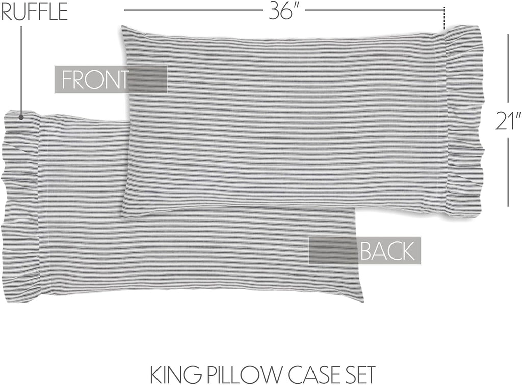VHC Brands Sawyer Mill Black 8 Piece King Quilt Set (1 Quilt, 2 King Shams, 2 Pillowcase, 2 Euro Shams, 1 Bed Skirt)