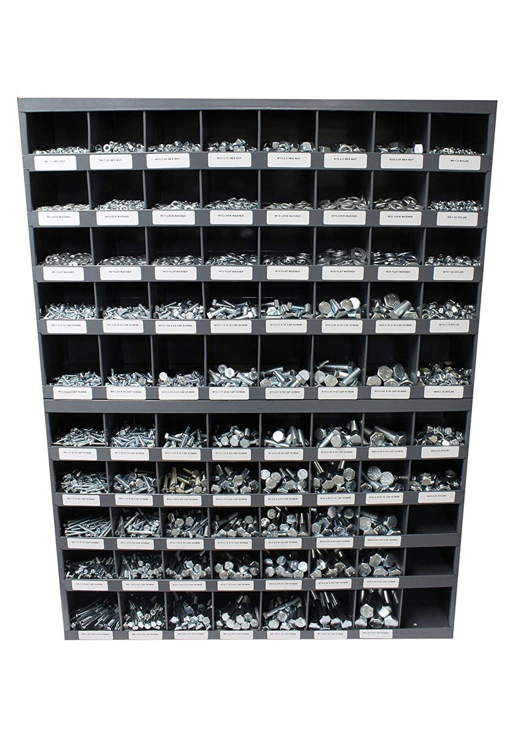 M&M Fasteners 5,435 Piece Metric Class 8.8 Nut Bolt & Washer Assortment Kit with 2 Metal Bolt Bins