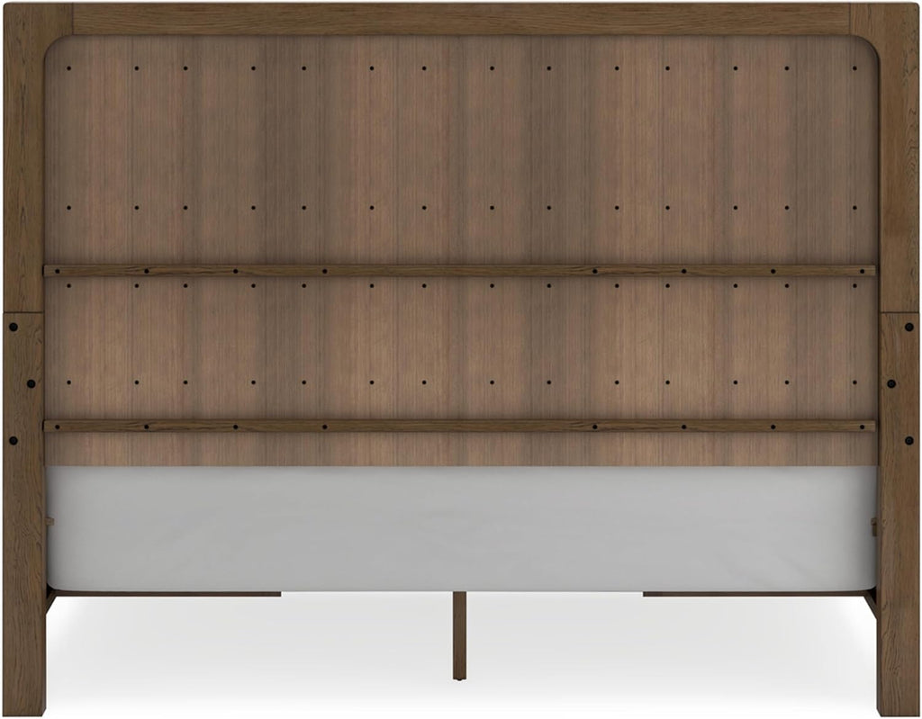 Signature Design by Ashley Cabalynn Modern 4-Drawer King Platform Bed with Storage, Foundation or Box Spring Not Needed, Light Brown