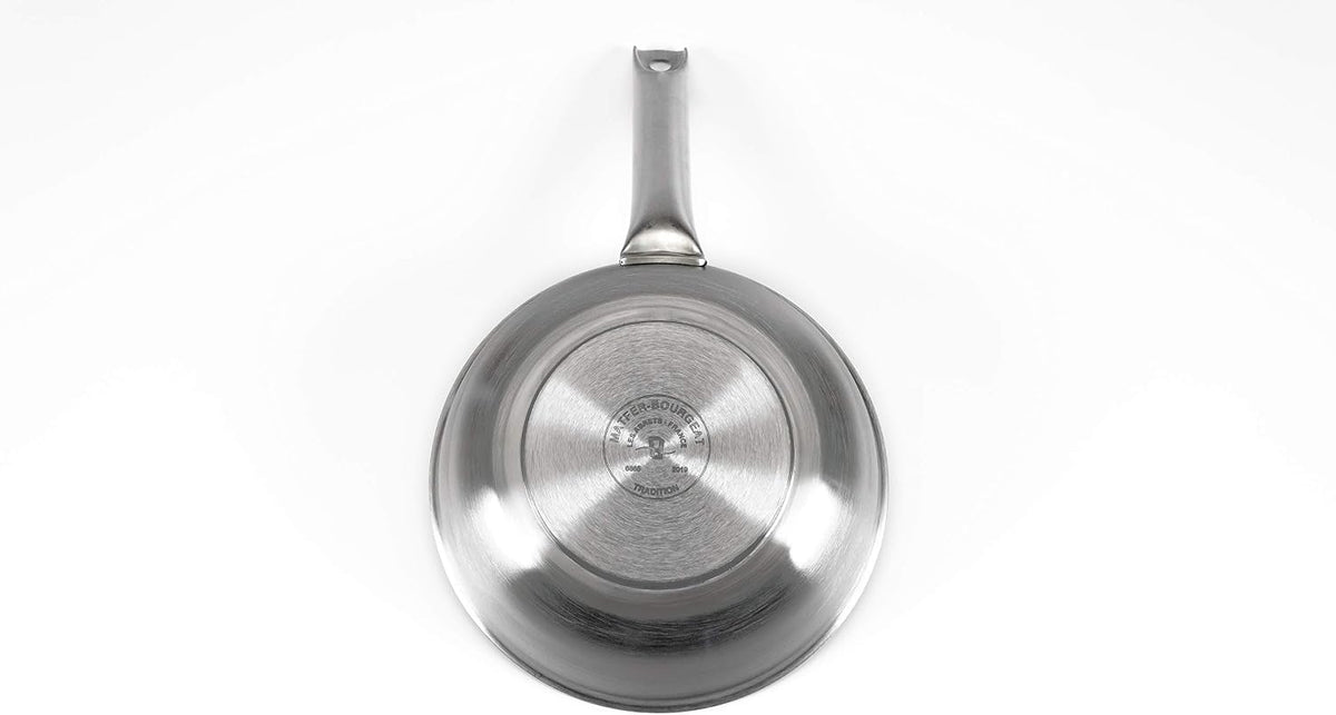Matfer Bourgeat Tradition Stainless Steel Flared Saute Pan, 9 1/2'