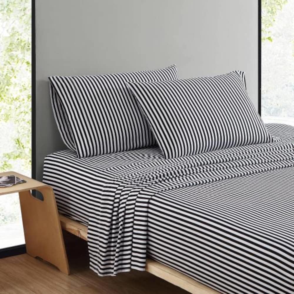 Marimekko - Twin Sheets, Cotton Percale Bedding Set, Crisp & Cool Home Decor (AJO Black, Twin/Twin XL)