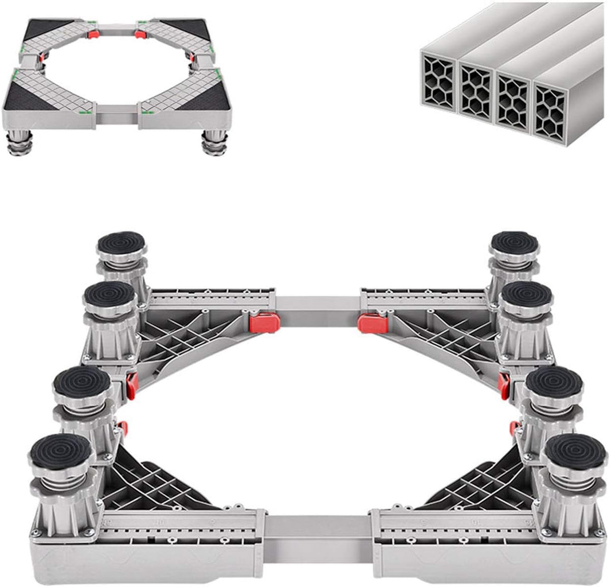 Adjustable Washing Machine Base Washing Machine Stand Base Shockproof Base Stand Universal Base Fridge Stand Washing Machine Holder Stent Appliance Rollers Floor Trays 4/8/12
