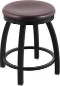 HBS 802 Misha 18' Swivel Vanity Stool with Black Wrinkle Finish and Dark Cherry Oak Seat