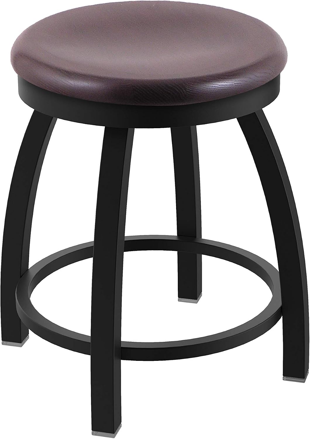 HBS 802 Misha 18' Swivel Vanity Stool with Black Wrinkle Finish and Dark Cherry Oak Seat