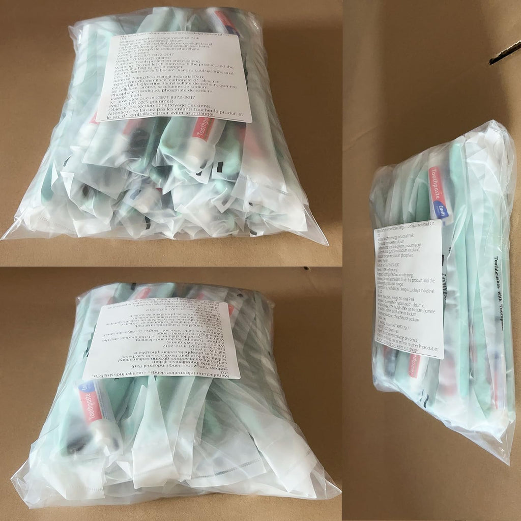 Disposable Toothbrushes with Toothpaste,1000 Pack Green Individually Wrapped Disposable Travel Toothbrushes Kit in Bulk for Homeless,Nursing Home,Hotel,Charity
