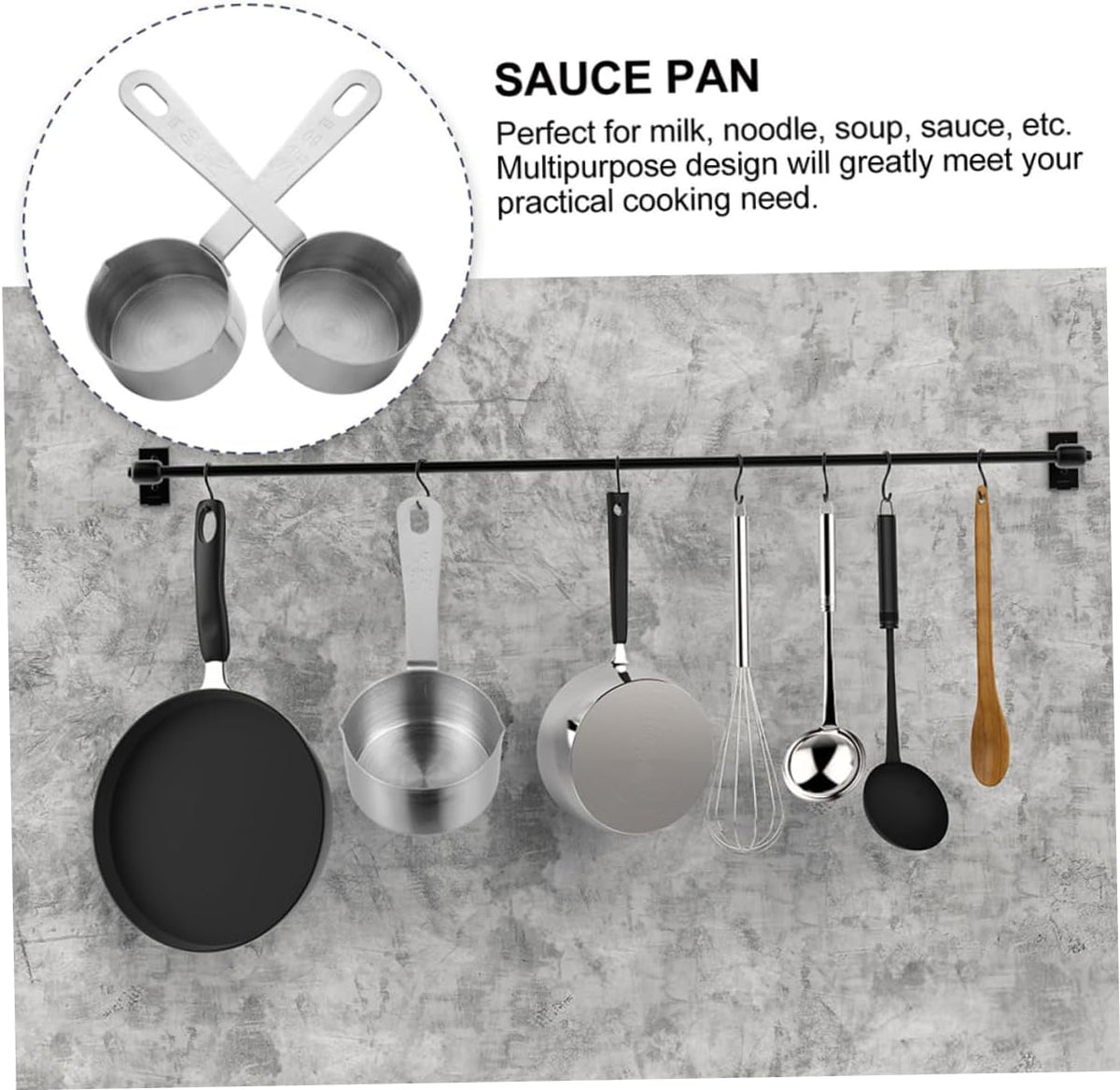 1pc Saucepan Egg Skillet Egg Frying Pan Steel Milk Pan Warmer Pot Butter Sauce Pan Saucier Pan Little Pot Baking Pastry Induction Frying Pan Rim Stainless Steel Baby Pot