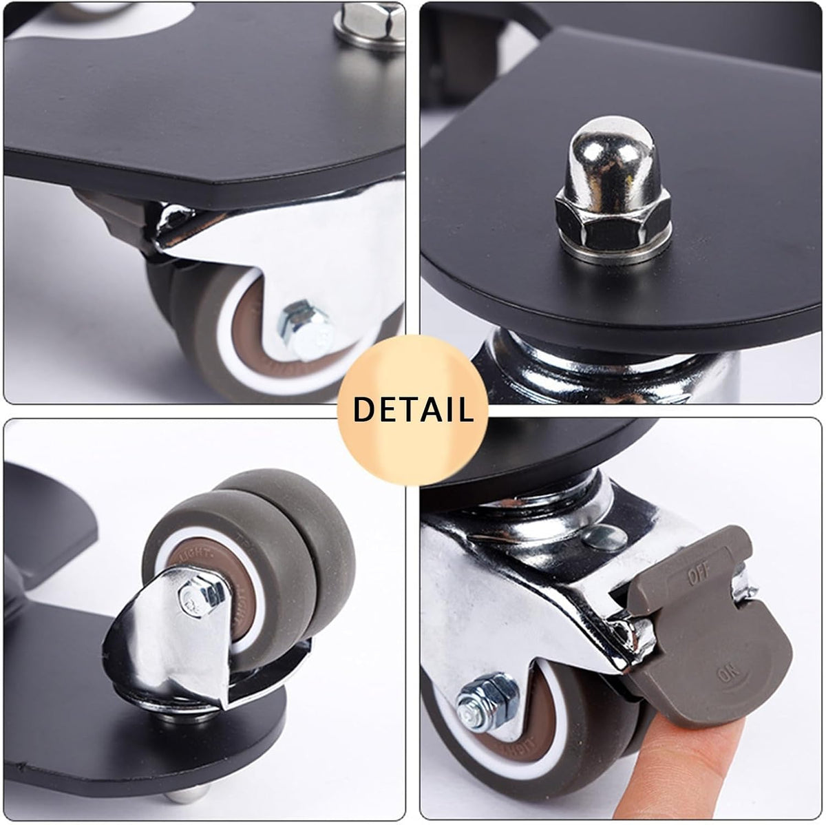 3PCS Grand Piano Trolley Auxiliary, Heavy Duty Universal Mobile Base with 4 Wheels, Thickened Steel Plate, 800 kg Load Capacity, Furniture Dollies for Grand Piano, Refrigerator Cabinet