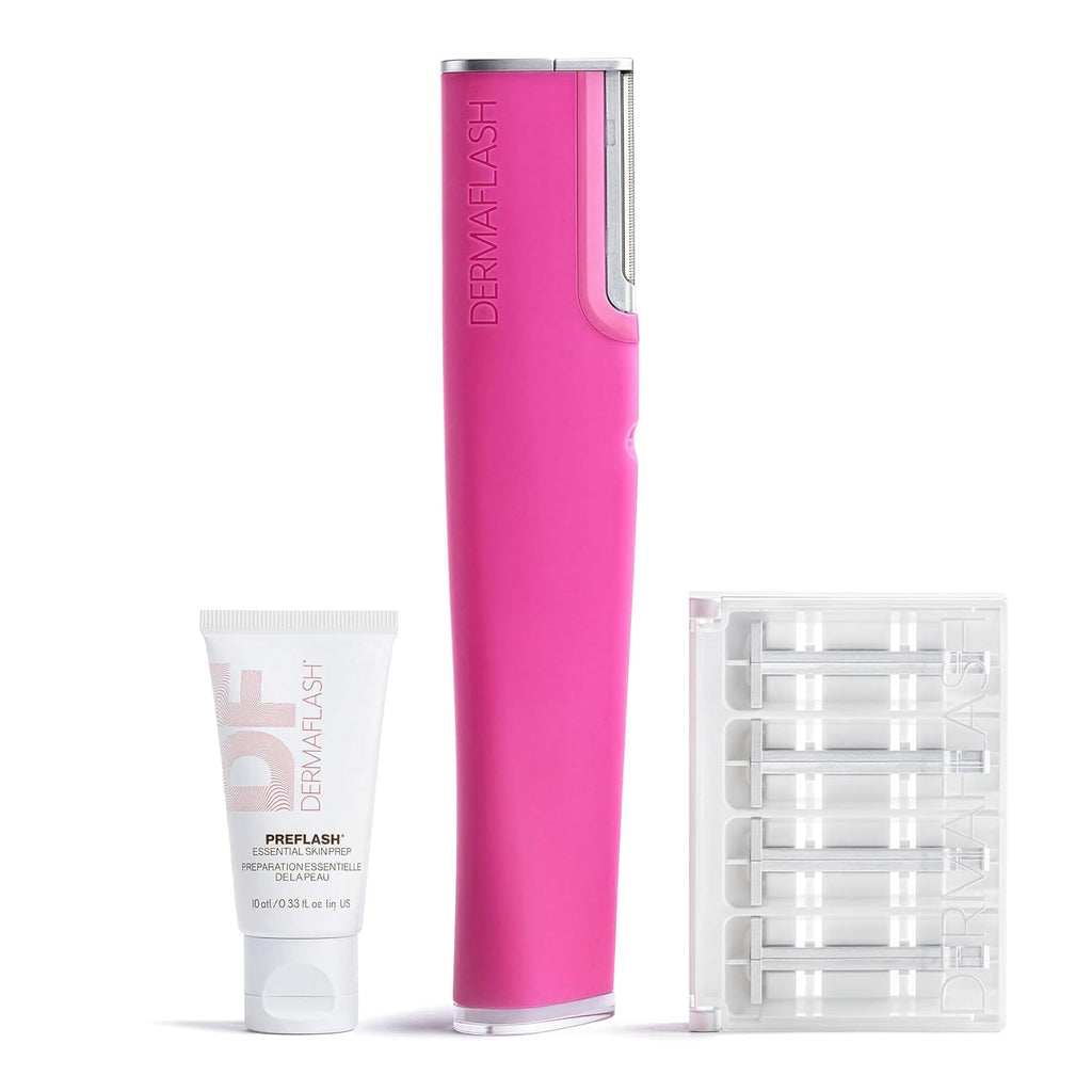 DERMAFLASH LUXE+ Sonic Dermaplaning Tool for Face Peach Fuzz Removal, Anti-Aging and Exfoliation
