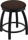 802 Misha 18' Swivel Vanity Stool with Black Wrinkle Finish and Rein Coffee Seat