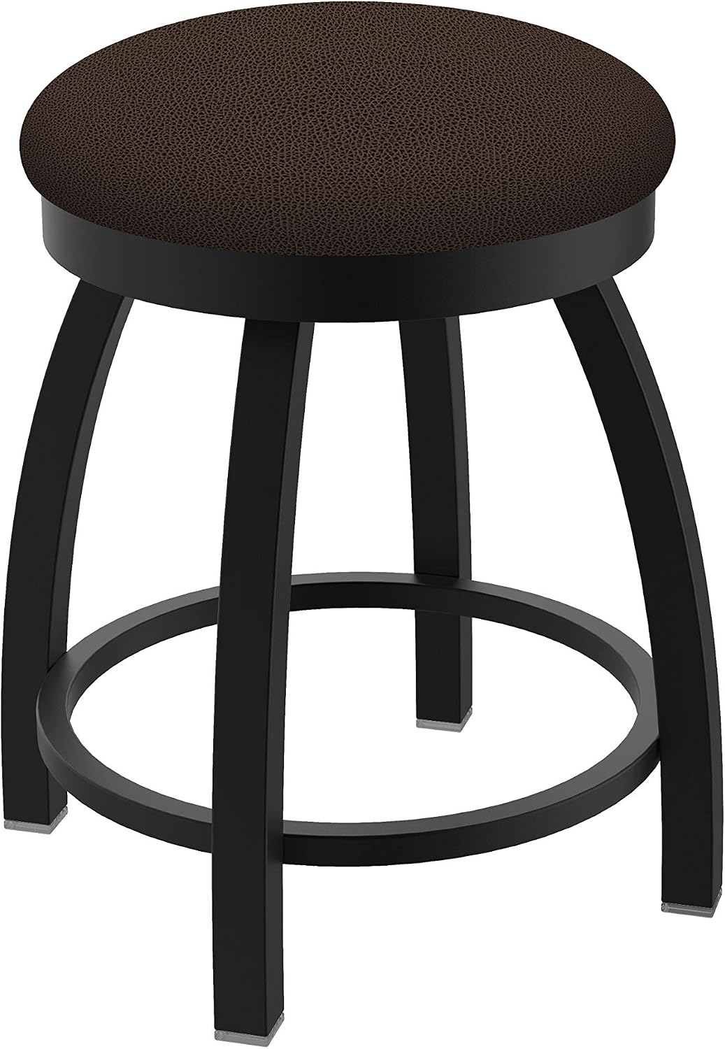 802 Misha 18' Swivel Vanity Stool with Black Wrinkle Finish and Rein Coffee Seat