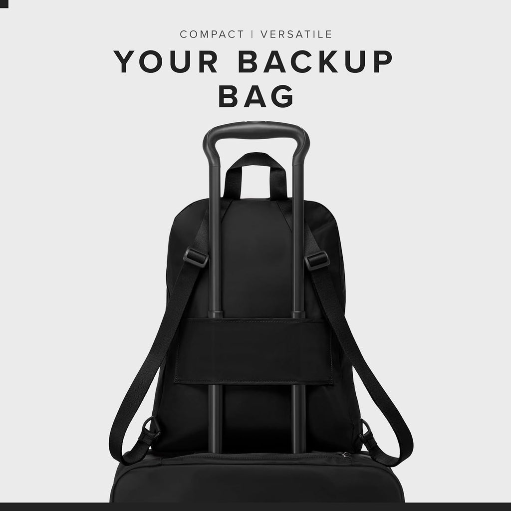 TUMI - Just In Case Foldable Backpack - Lightweight, Compact Travel Backpack - For One Bag Travel - 15.5' X 12.3' X 4.5' - Black with Gold Hardware