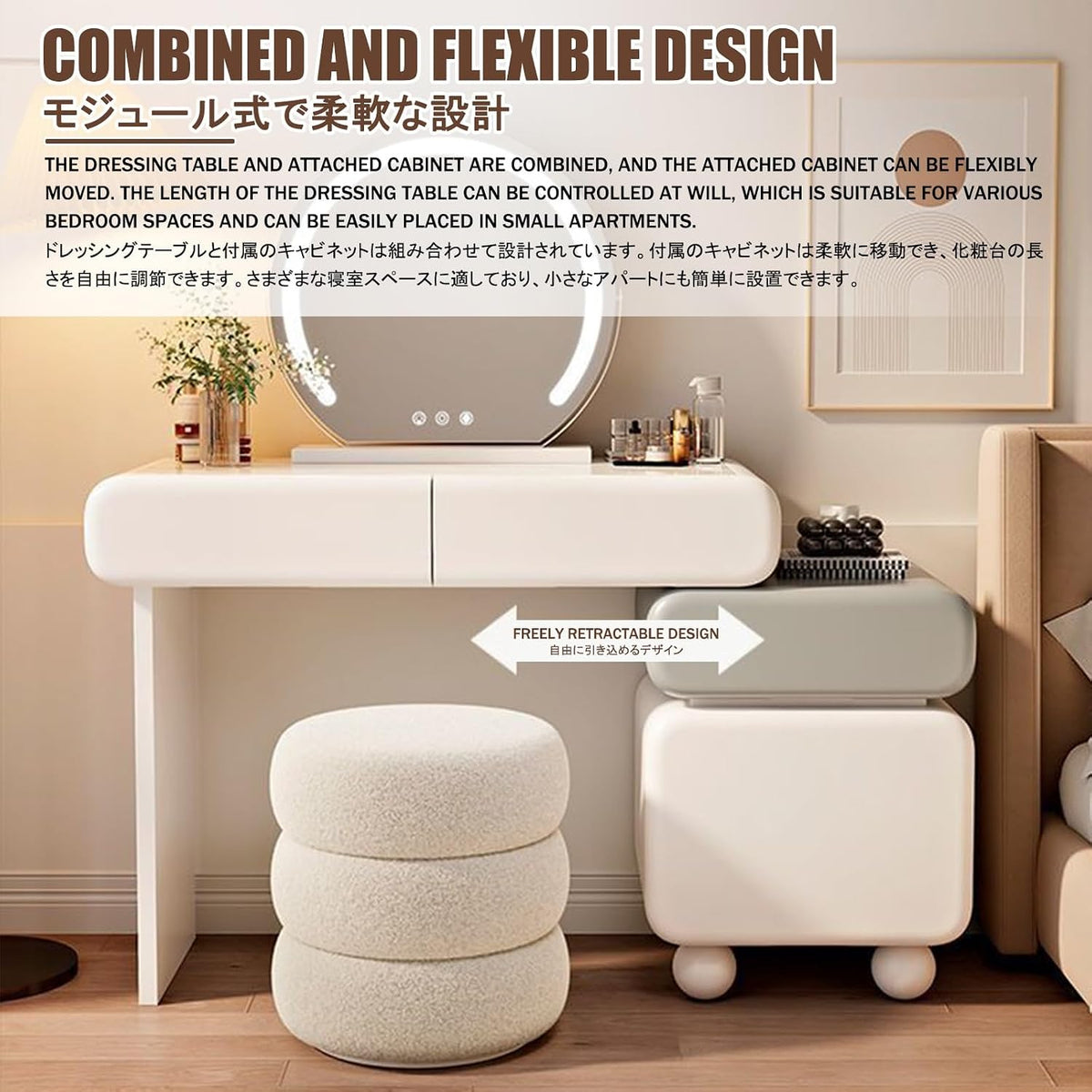 Vanity Table Set ，Modern Makeup Vanity Table，Storage Drawer Home Furniture Bedroom Wooden Makeup Dressing Table.(Black,Ordinary_60CM)
