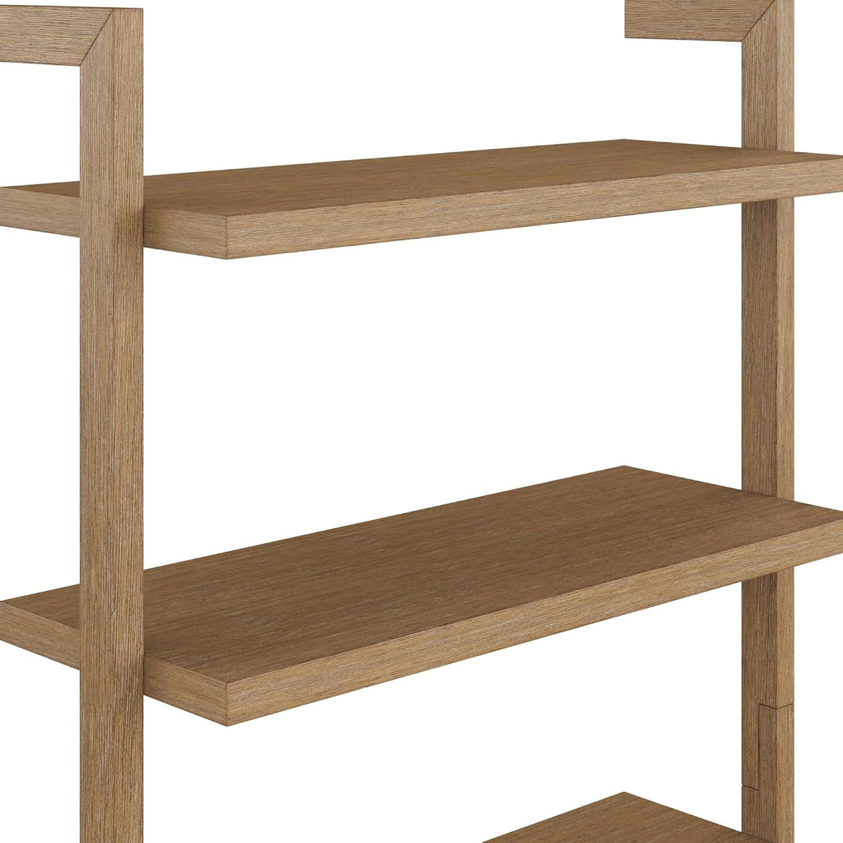 Nathan James Beacon Scandinavian 6-Shelf Wooden Wall Mounted Bookcase, Rustic Solid Wood Bookshelf, Light Brown