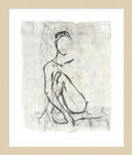 Amanti Art Framed Wall Art Print 17x15 Embellished Nude Contour Sketch II by Ethan Harper, Abstract Wall Art, Modern Contemporary Decor, Small Poster Painting Artwork for Living Room, Bedroom,