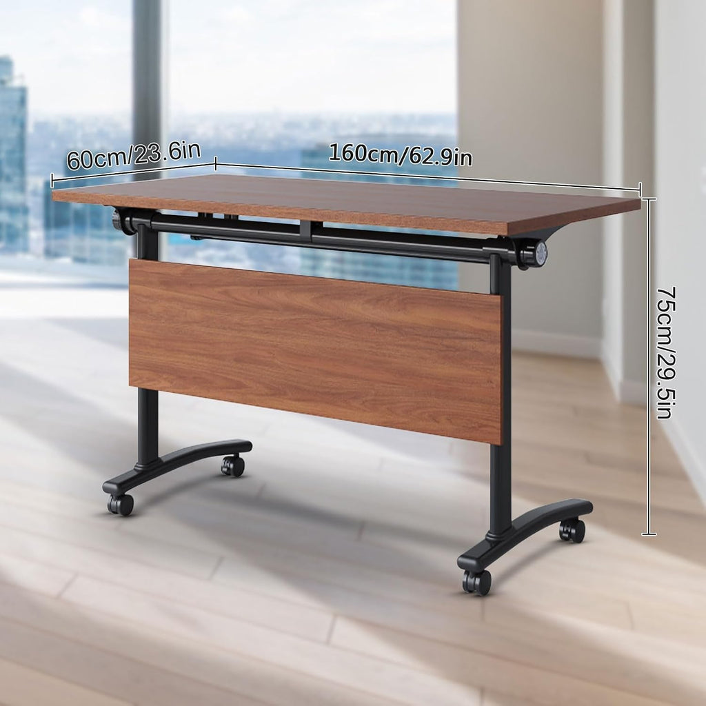 4 Pack Folding Conference Table Conference Room Table Meeting Table,Flip Top Mobile Meeting Training Tables with Modesty Locking Casters for Office,Meeting Room Multifunctiona Modular tables (C, 63in)