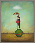 Amanti Art Framed Canvas Wall Art 28x23 Circus Romance by Duy Huynh, Framed Wall Art Canvas, Entertainment Artwork, Country Rustic Decor, Medium Poster Painting for Living Room, Bedroom, Bathroom,