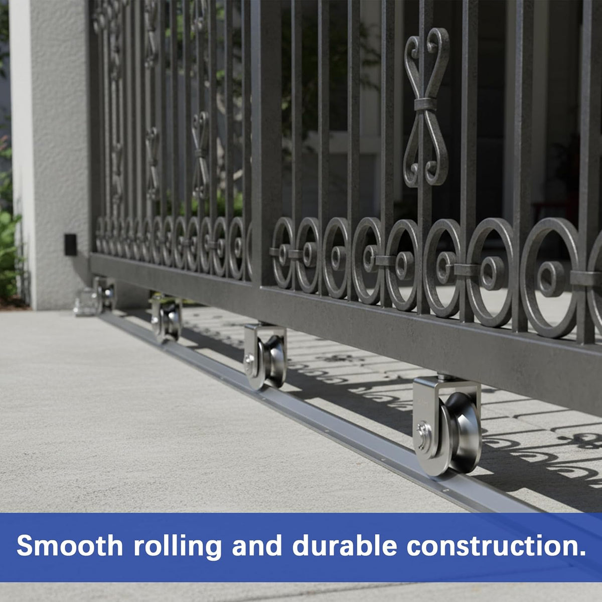 36 Ft V-Track Galvanized Inverted V Track with Hammer Drive in Anchors for Sliding Rolling Chain Rack Driveway Gate, Heavy Duty Sliding Driveway Gate Track