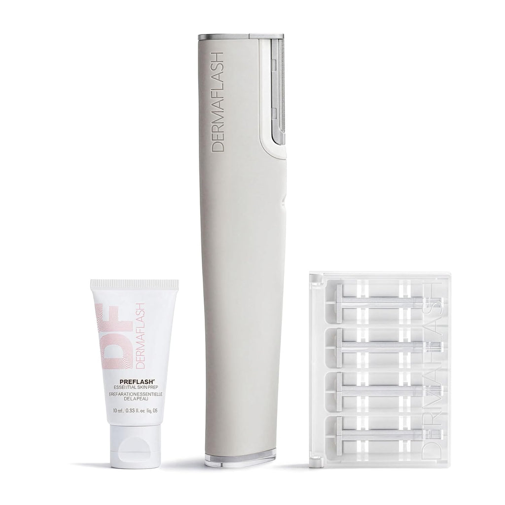 DERMAFLASH LUXE+ Sonic Dermaplaning Tool for Face Peach Fuzz Removal, Anti-Aging and Exfoliation