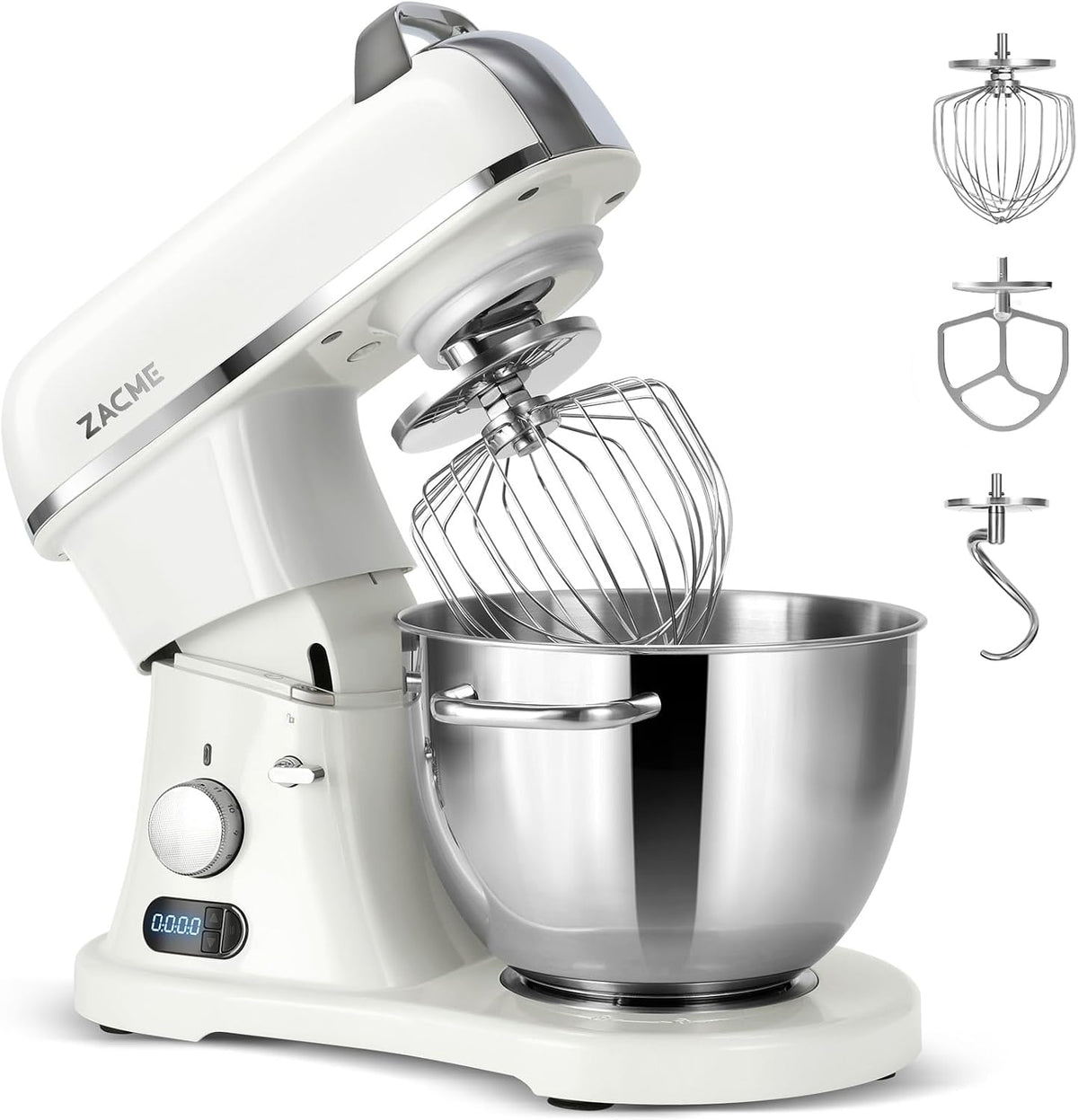 ZACME 8.4QT Commercial Stand Mixer 800W with Aluminum Die Casting Meets the Standard of NSF/ANSI 8-2023, Mixers Kitchen Electric Stand Mixer with Stainless Steel 8L Bowl, Dough Hook, Whisk and Beater