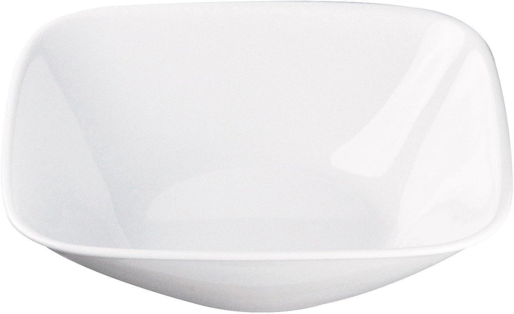 CORELLE CP-9626 Plate, Plate, Width 8.9 x Depth 8.9 x Height 2.6 inches (22.5 x 22.5 x 6.5 cm), Unbreakable, Lightweight, Winter Frost White, Square, Large Bowl, Set of 5