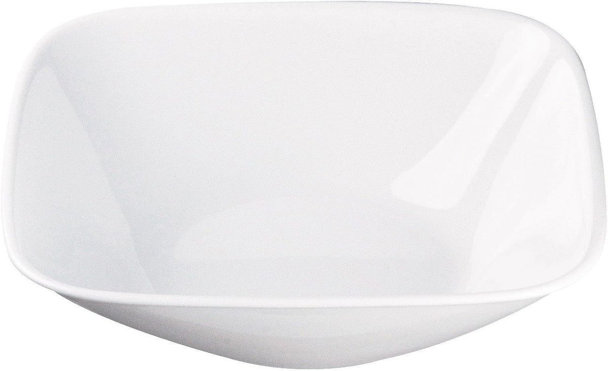 CORELLE CP-9626 Plate, Plate, Width 8.9 x Depth 8.9 x Height 2.6 inches (22.5 x 22.5 x 6.5 cm), Unbreakable, Lightweight, Winter Frost White, Square, Large Bowl, Set of 5
