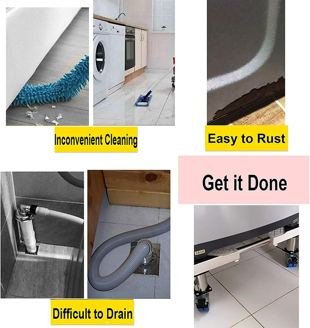 Washing Machine Stand Base Heavy Duty Washing Machine Base with Wheels Universal Mobile Base Fridge Stand Locking Swivel Wheels Dryer Stent Appliance Refrigerat,4 Feet+4 Wheel-25cm
