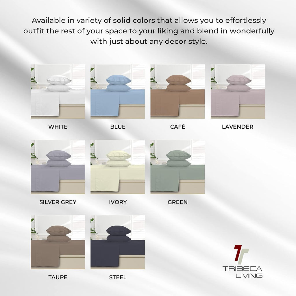Tribeca Living Deep Pocket Cal King Size Sheet Sets - 800 Thread Count Egyptian Cotton Sateen California King Bed Sheets with 24-Inch Extra Deep Pockets, Oeko-Tex Certified, 4 Piece Set - White