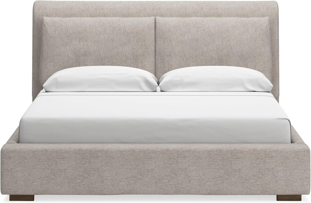 Signature Design by Ashley Cabalynn Casual King Upholstered Bed, Foundation or Box Spring Needed, Beige