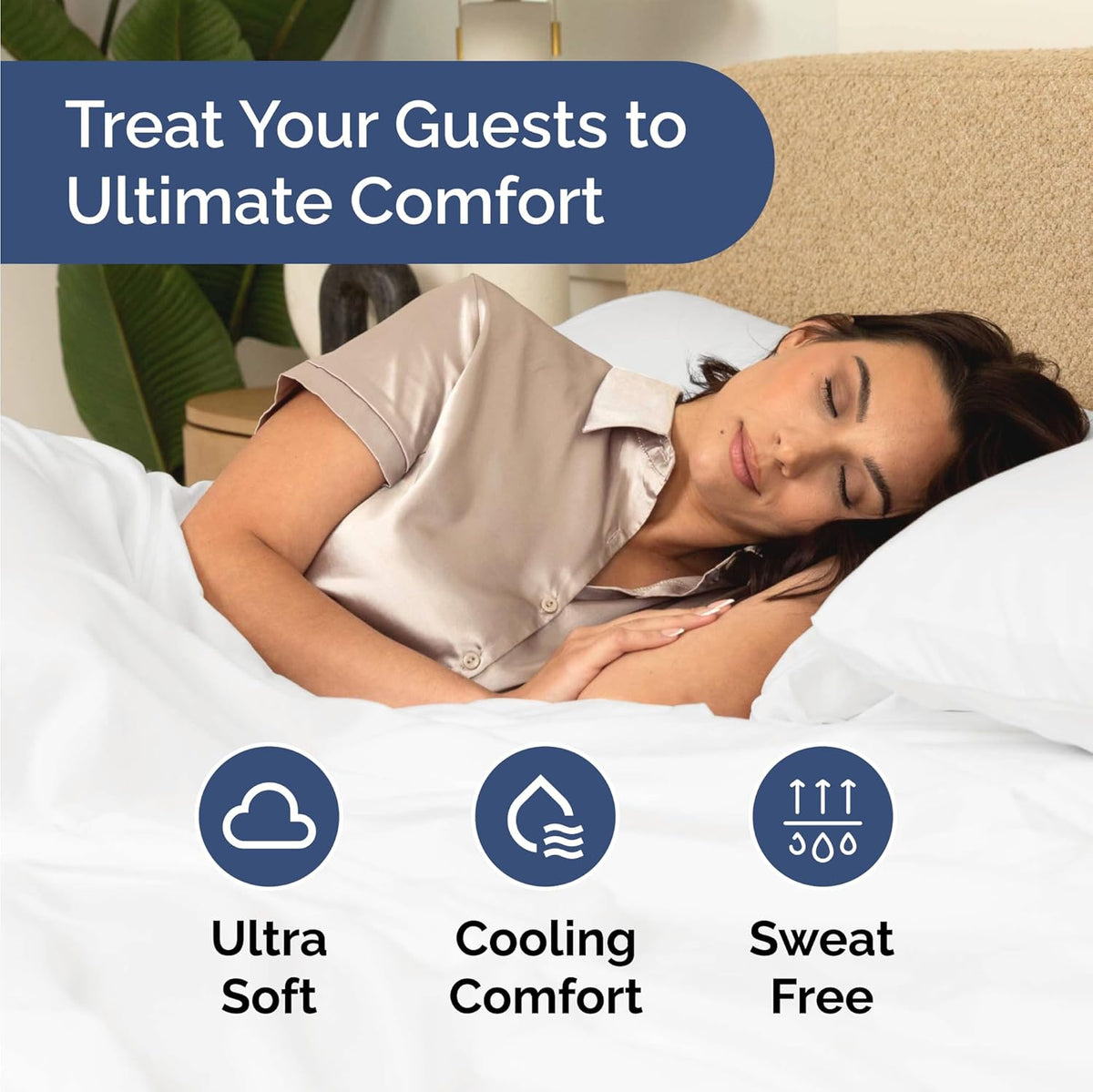Bulk Case Pack of 10 Sheet Sets - (10) Complete Sheet Sets - Bulk Split King Bedding - Wholesale Case Pack for Hotels & Airbnbs - Deep Pocket & Wrinkle Free - Cooling & Breathable - Split King, White