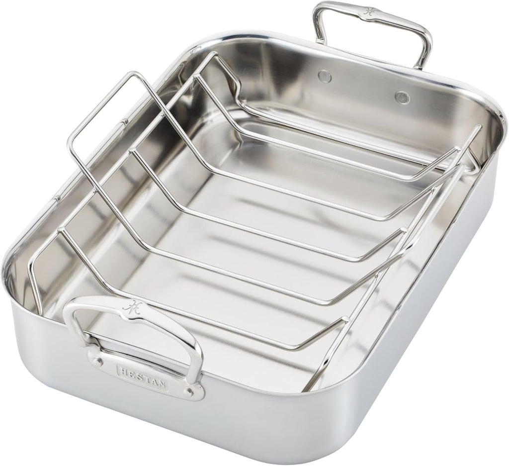 Hestan Provisions – 14.5' Classic Clad Roaster with Stainless Steel Rack