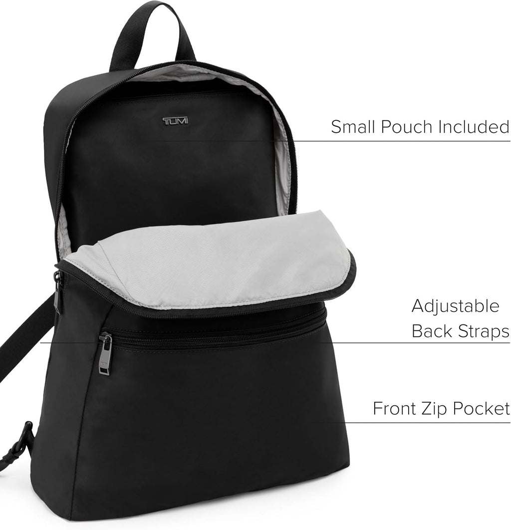 TUMI - Just In Case Foldable Backpack - Lightweight, Compact Travel Backpack - For One Bag Travel - 15.5' X 12.3' X 4.5' - Black with Gunmetal Hardware