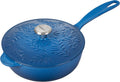Le Creuset Olive Branch Collection Enameled Cast Iron Saucier, 2.25 qt., Marseille with Embossed Lid